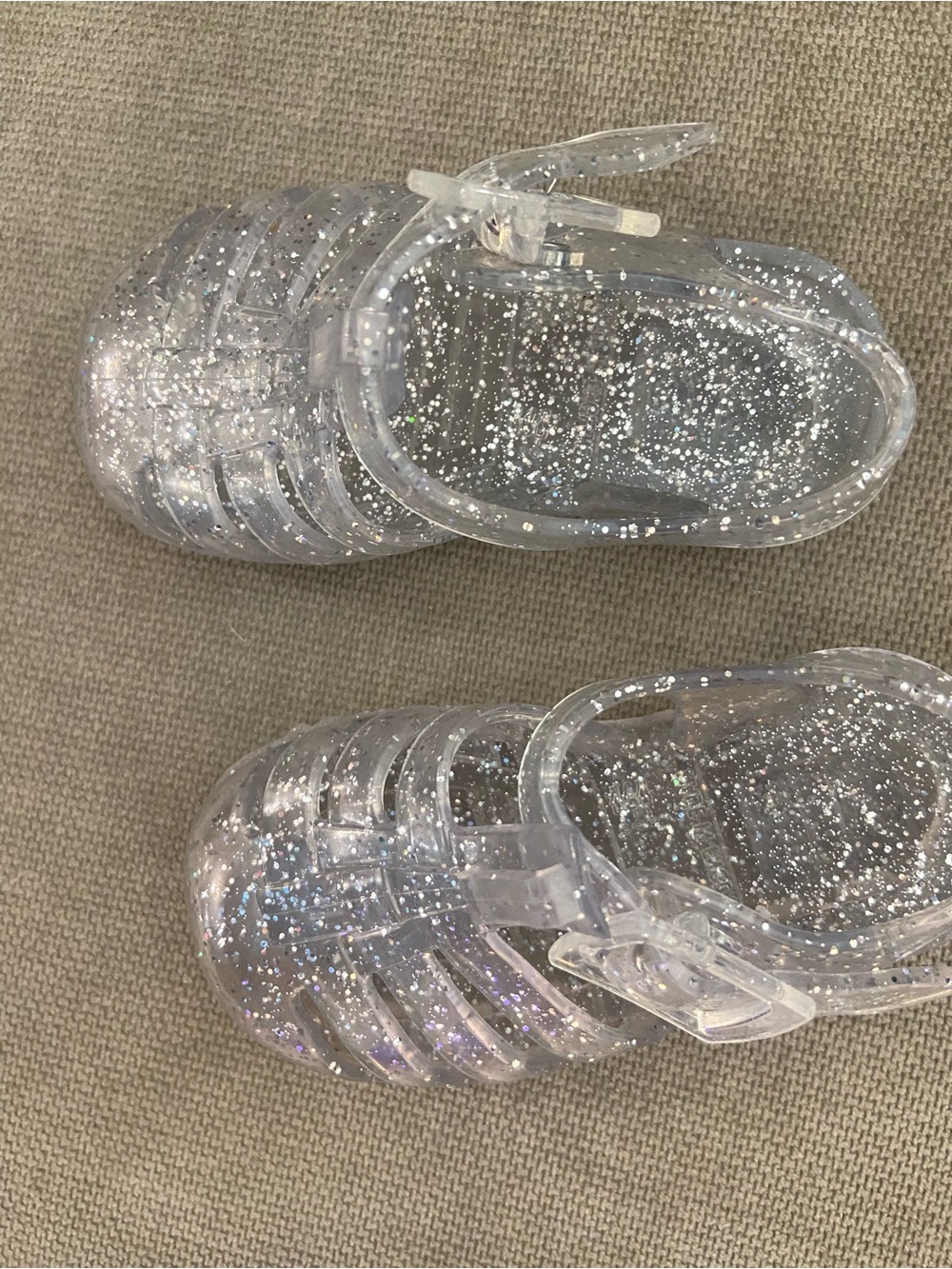 Clear Glitter Jelly Sandals for Kids